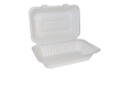 9 x 6" Bagasse Clamshell Food / Lunch Boxes