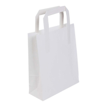 245 x 390 x 310mm / 10 x 15.5 x 12inch Large White Kraft Carrier Bags