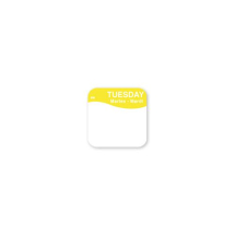 DissolveMark® 19mm Day Labels - Tuesday (Yellow)