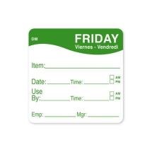 DissolveMark® 51mm Use By Labels - Friday (Green)