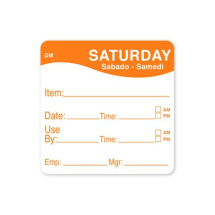 DissolveMark® 51mm Use By Labels - Saturday (Orange)