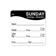 DissolveMark® 51mm Use By Labels - Sunday (Black)