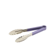 Genware Colour Coded Stainless Steel . Tong 23cm Purple