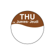 DuraMark™ Day Dot Labels - Thursday (Brown) 1000 per roll