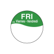 DuraMark™ Day Dot Labels - Friday (Green) 1000 per roll