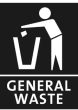Jantex Slim Bin Label - General Waste