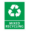 Jantex Slim Bin Label - Mixed Recycling