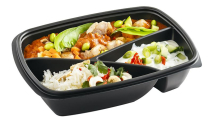 Fastpac 3 Compartment Black Rectangular Containers
